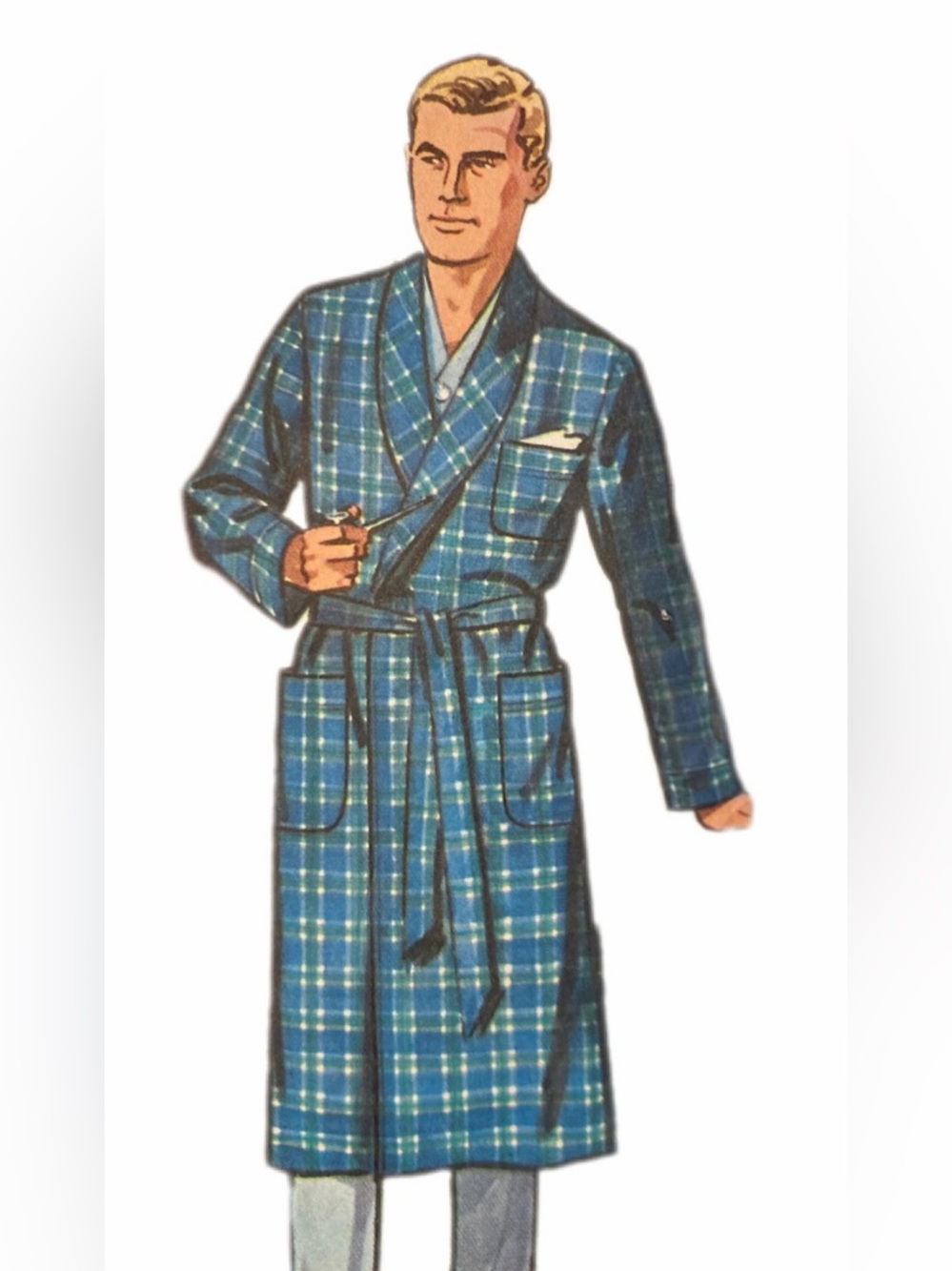 Vintage Simplicity Pattern Mens Shawl-Collar Robe